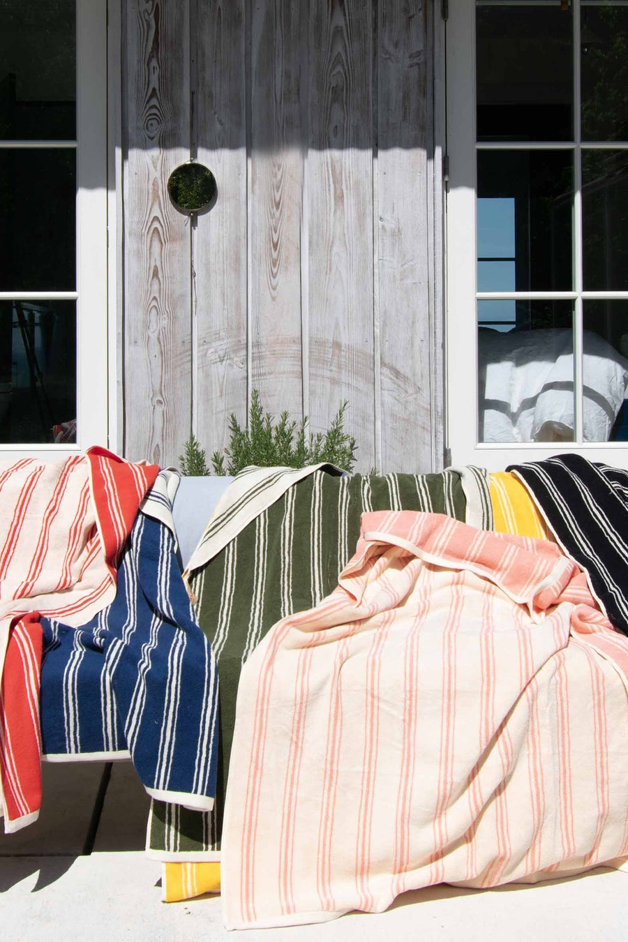 Retro Stripe håndklæde - Orange/Cream